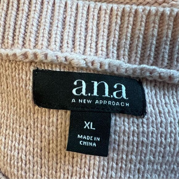 A.N.A Cable Net Pink Hi-Lo Sweater W/Cold Shoulder size XL - Picture 9 of 10